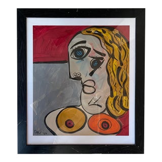 1960s Abstract Expressionist Acrylic Painting by Peter Keil, Framed For Sale