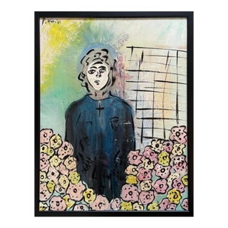 1960s Abstract Figurative Acrylic Painting by Peter Keil For Sale