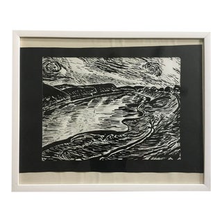 1960s “Palma De Mallorca” Black and White Pencil Drawing by Peter Keil, Framed For Sale