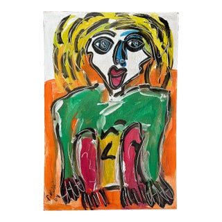 1964 Original Painting Titled “Art” by Artist Peter Keil For Sale
