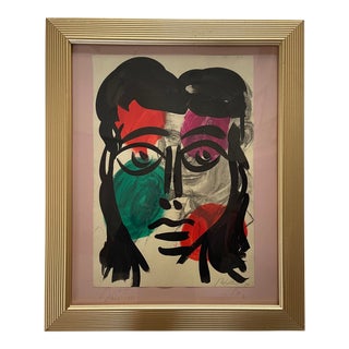 1970s “Me” Abstract Expressionist Artist Portrait Acrylic Painting by Peter Keil, Framed For Sale