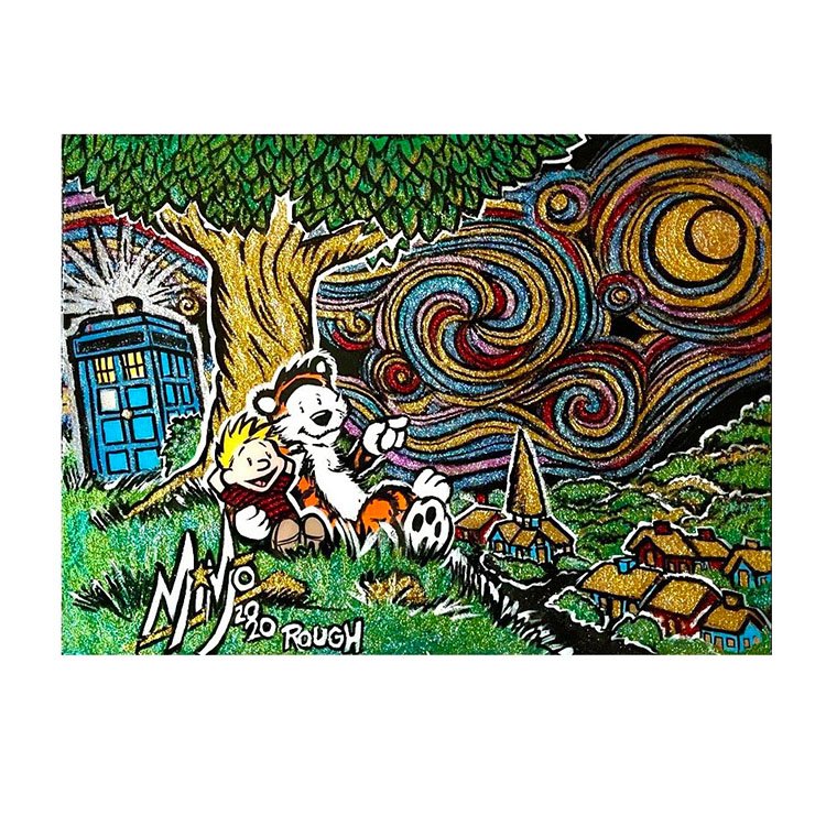 Calvin and Hobbes Starry Night