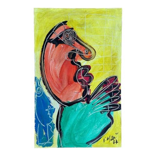 Titled Miróvian Style Original 1967 Peter Keil Painting For Sale